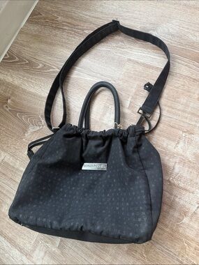 Sonia Rykiel Black Logo Drawstring Shoulder Bag
